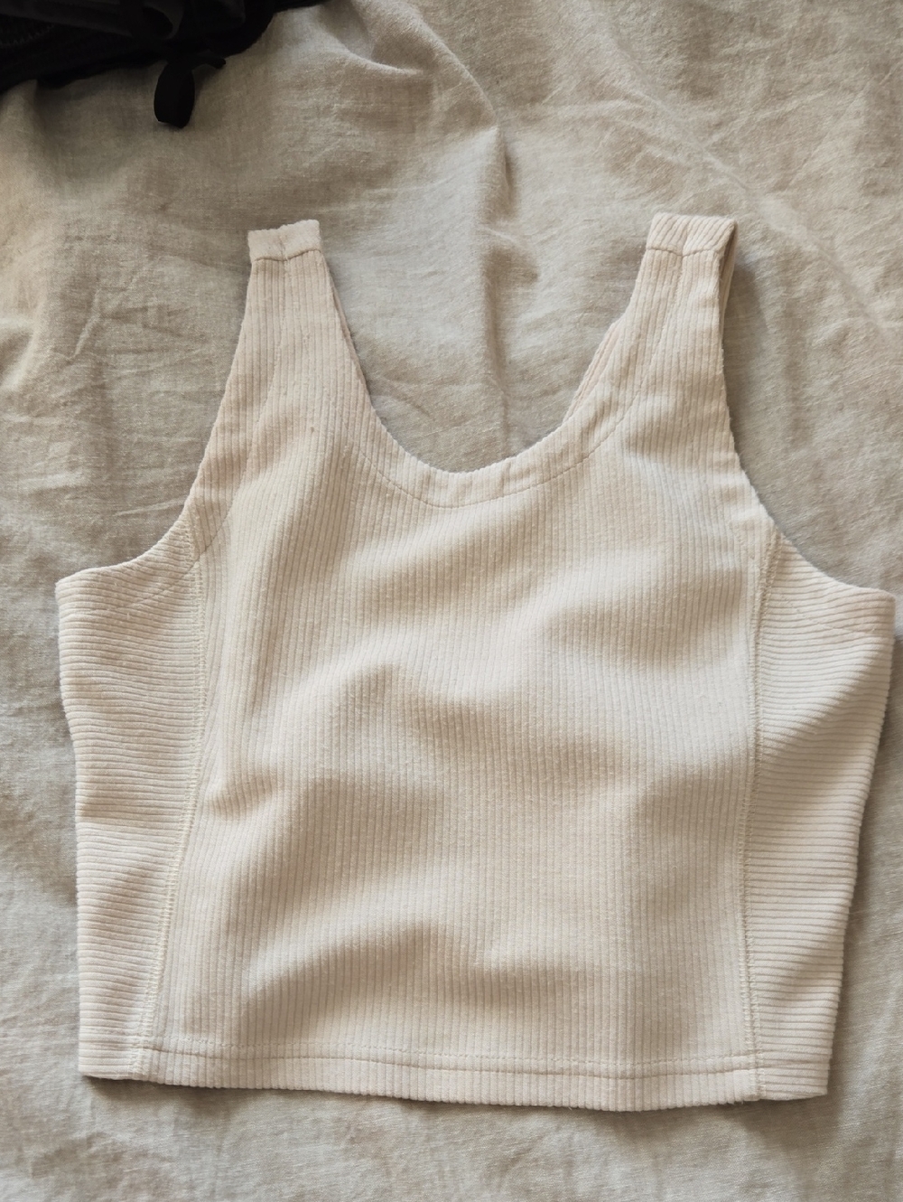 Women's Ribbed Crop Tank Top in Cream